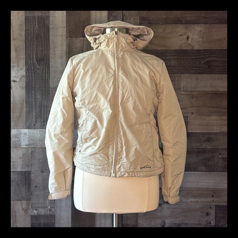 Men’s Eddie Bauer zip up hoodie jacket large waterproof fleece lined outdoor - Picture 1 of 12